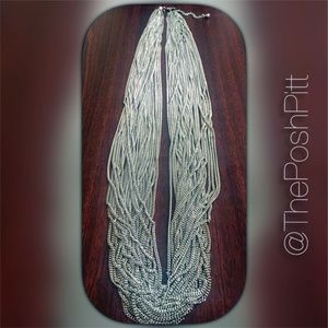 Multi-Strand Liquid Silver Chain Rope Necklace